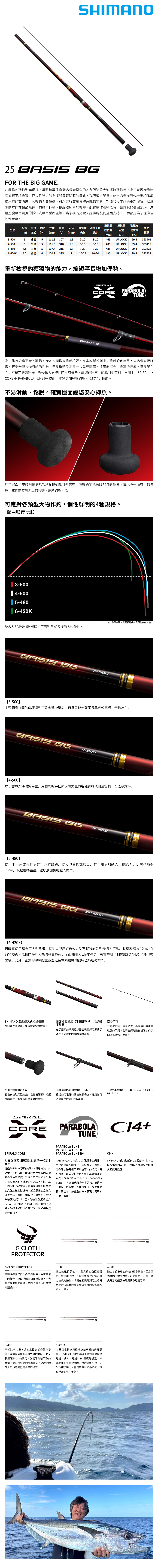 SHIMANO 25 BASIS BG 4-500 [磯釣竿] - 漁拓釣具官方線上購物平台